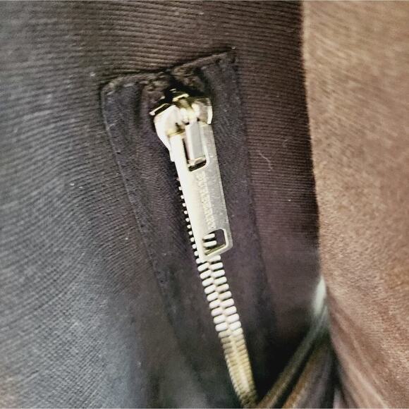 BURBERRY SIZE 14 LINEN BLACK ZIP UP BELTED LINED COAT - Picture 3 of 11